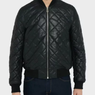 Mens Black Quilted Jacket