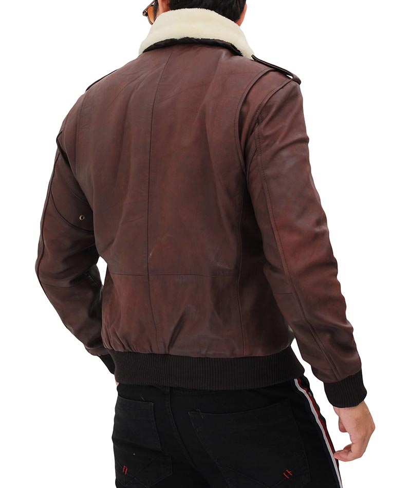 Mens Pierson Bomber Jacket With Shearling Collar