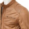 Mens Slim Fit Brown Leather Jacket