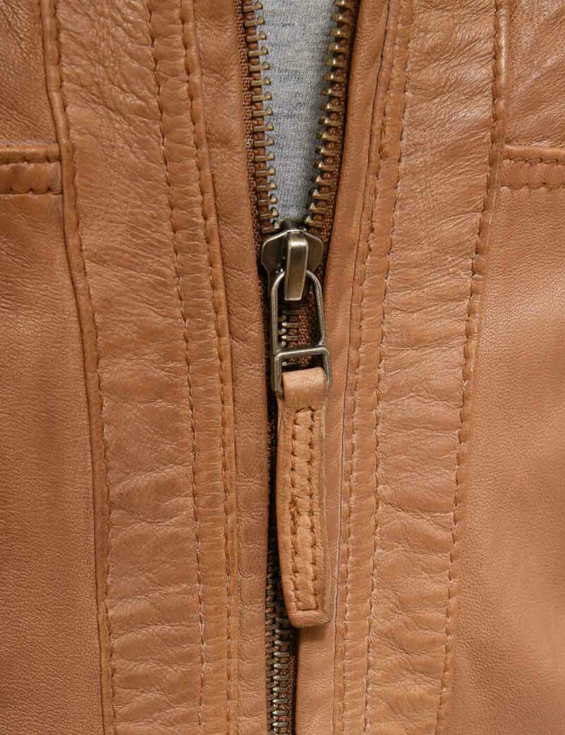 Mens Slim Fit Brown Leather Jacket