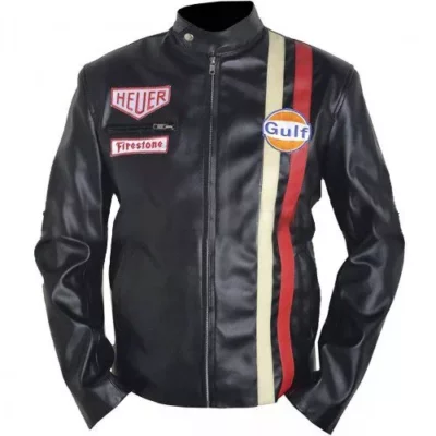 Vintage Le Mans Steve McQueen Black Leather Jacket