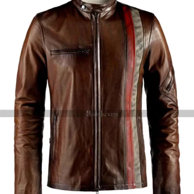Scott Cyclops X-Men Biker Black And Brown Jacket