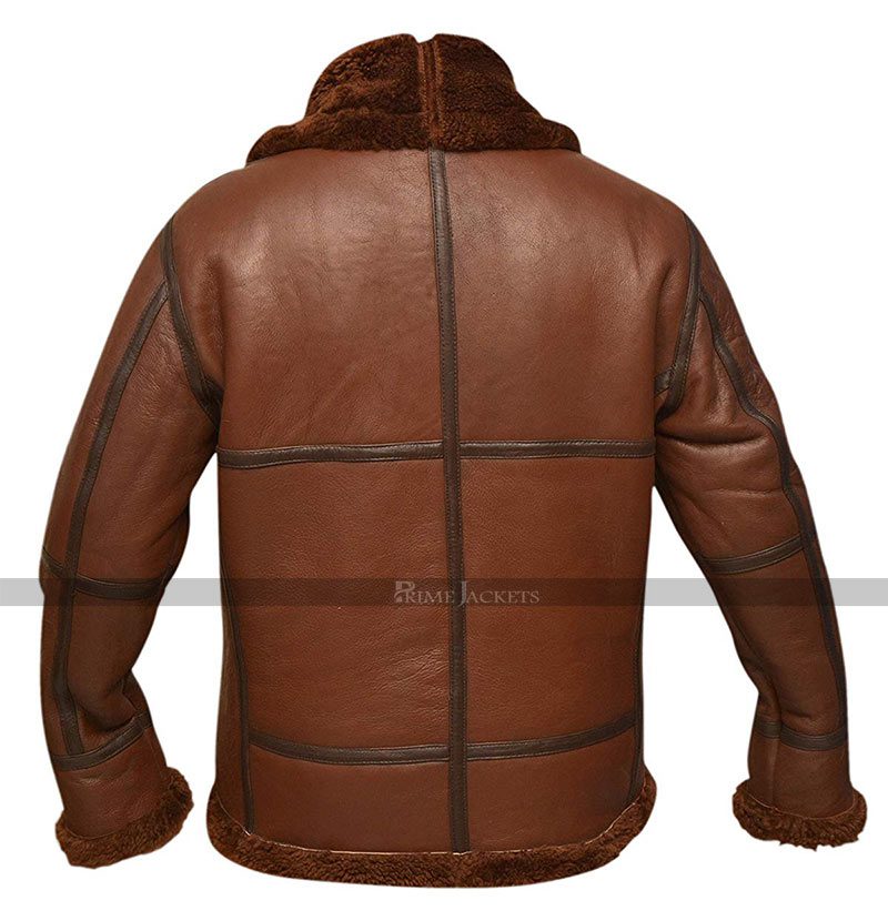 RAF British Shearling Flight Aviator Brown Jacket