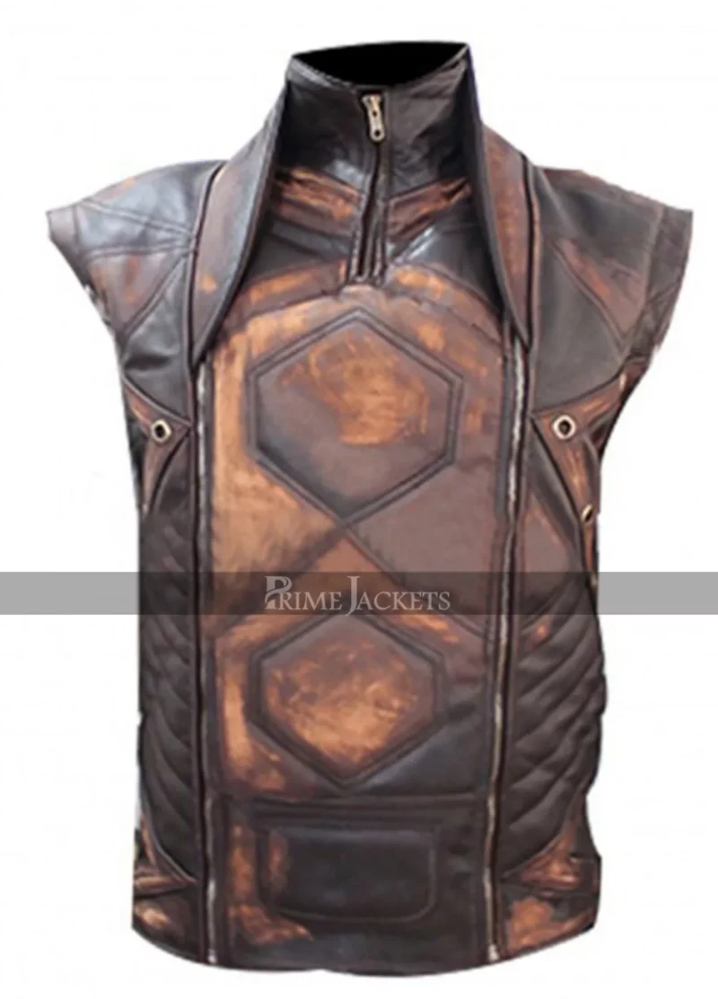 Distressed Copper Aniline Vintage Brown Classic Leather Jacket