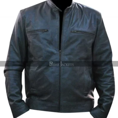 Dean Ambrose Wrestler Grey Leather Jacket