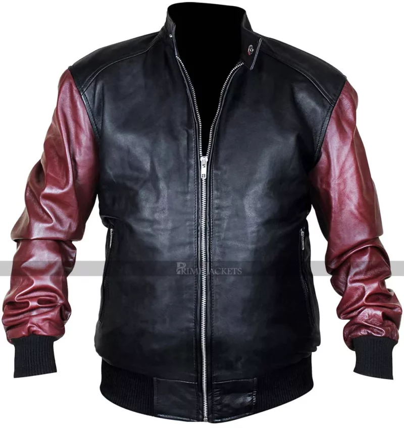 Men's New Justice League Movie The Flash Leather Hooded Jacket