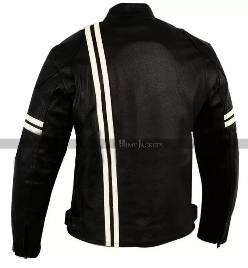 X-men Black White Stripes Vintage Leather Jacket