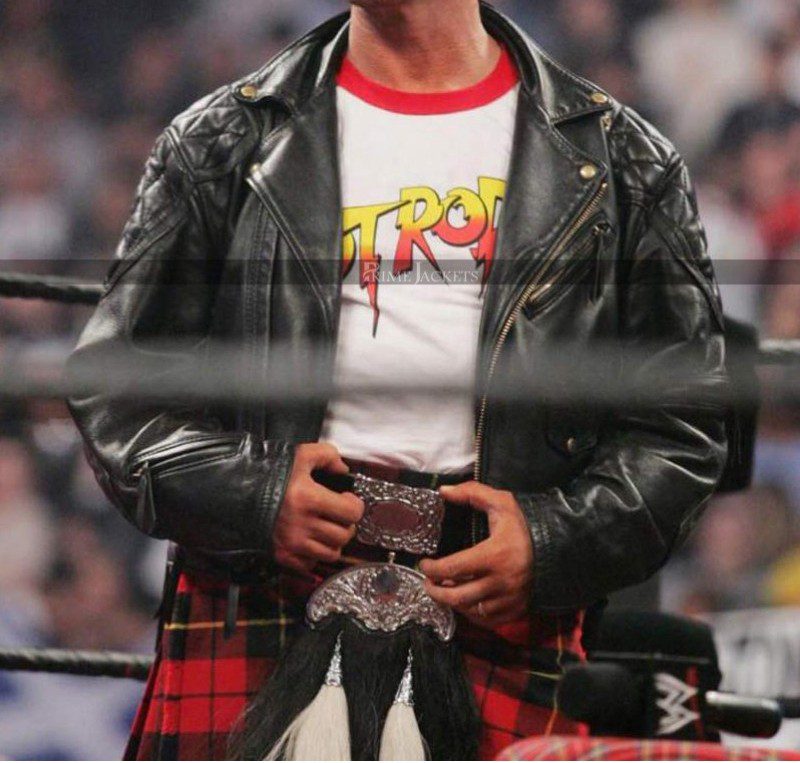 Roddy Piper Wrestler Black Leather Jacket