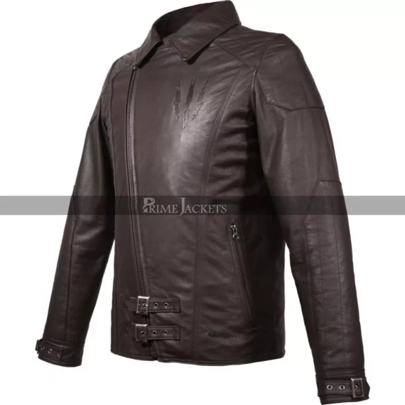 Geralt W3 Wild Hunt Witcher Claw Brown Leather Jacket