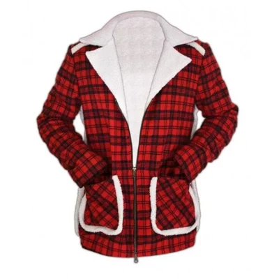 Deadpool Ryan Reynolds Wade Wilson Red Shearling Jacket