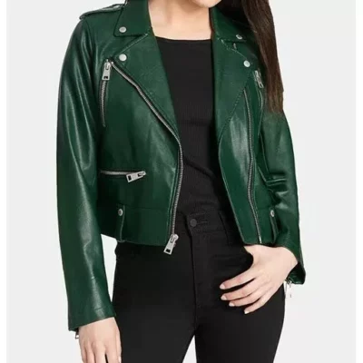 Rihanna Green Biker Jacket