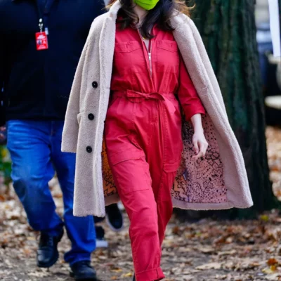 Only Murders in the Building Selena Gomez Shearling Coat