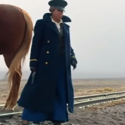 The Harder They Fall Regina King Blue Coat