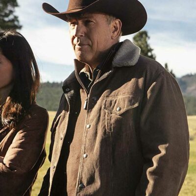 John Dutton Kevin Costner Yellowstone Brown Corduroy Jacket