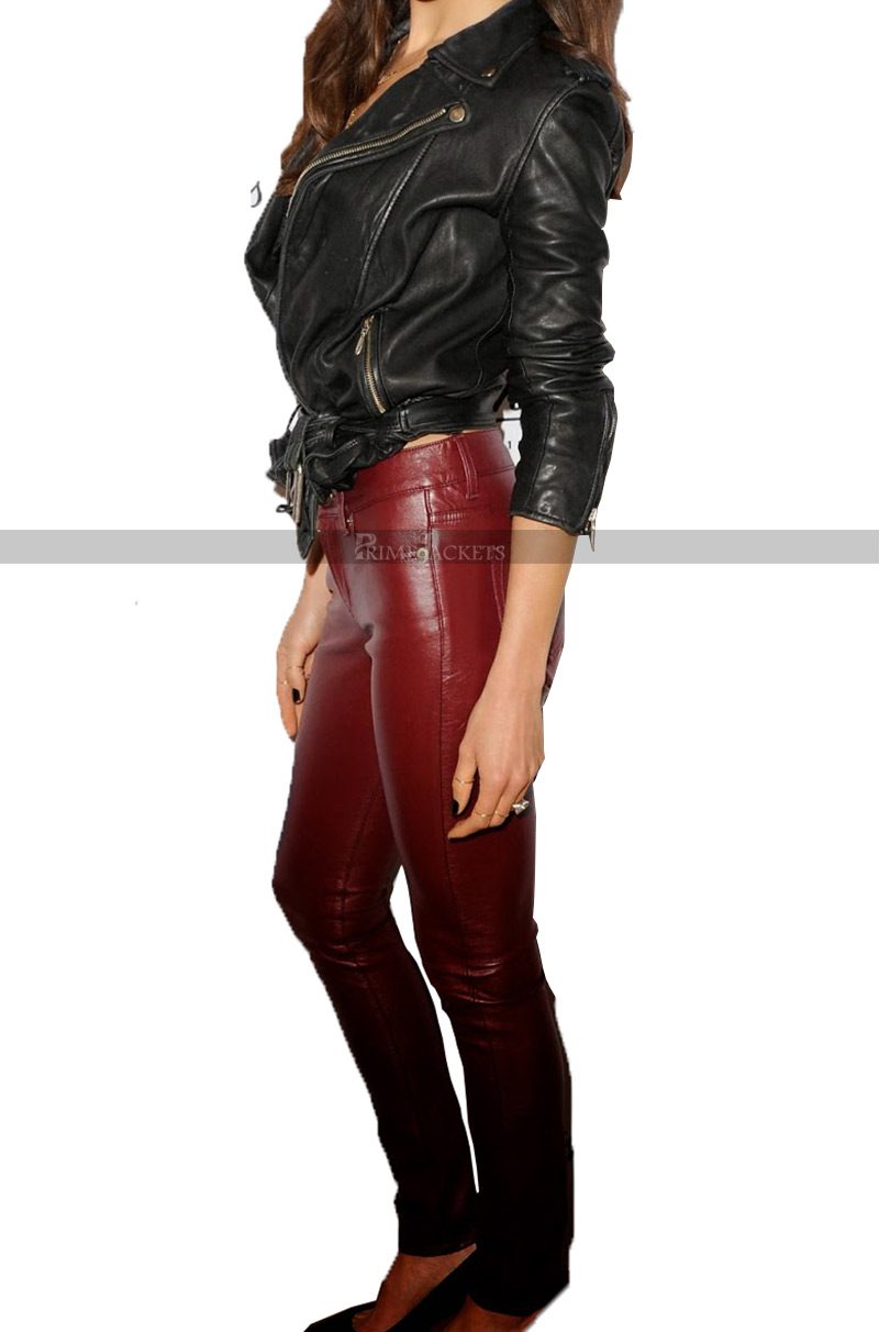 Maggie Q Motorcycle Leather Jacket Pants