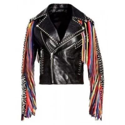 women punk studded jacket