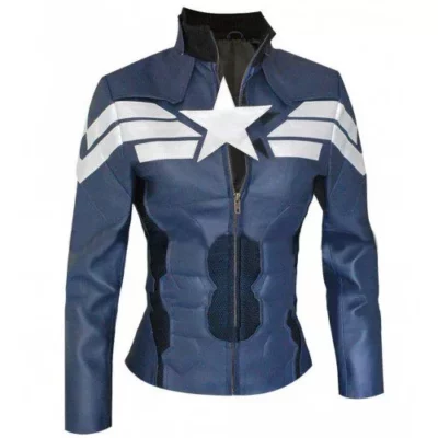 Captain America Winter Soldier Women Blue Costume Jacket