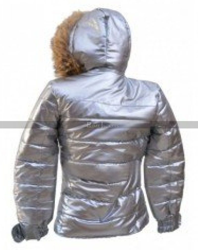 Caroline Channing Silver Bomber Puffer Jacket