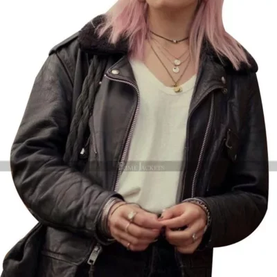 Maeve Wiley Sex Education Fur Collar Jacket
