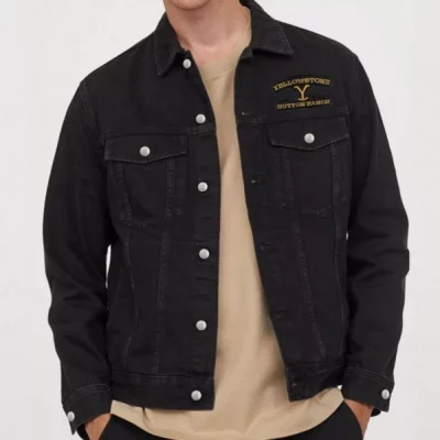 Dutton Ranch Yellowstone Denim Black Jacket