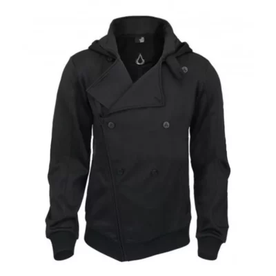 Assassin's Creed Callum Lynch Black Leather Hoodie Jacket