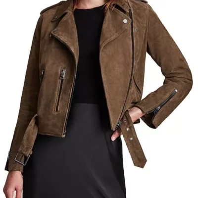 Julie Suede Leather Biker Jacket