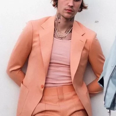 Justin Bieber Peaches Suit