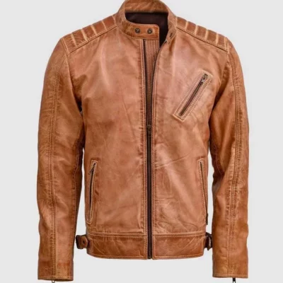 Waxed Tan Leather Jacket