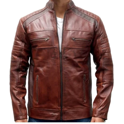 Men's Brown Cafe Racer Jacket