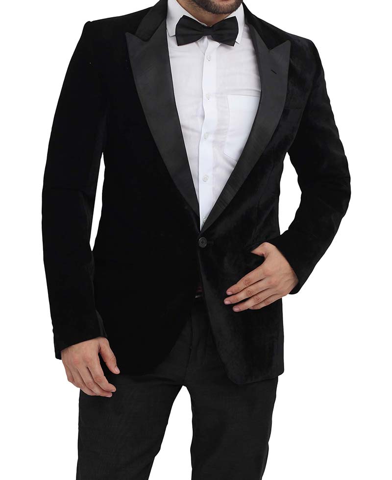 Peak Lapel Mens Black Tuxedo