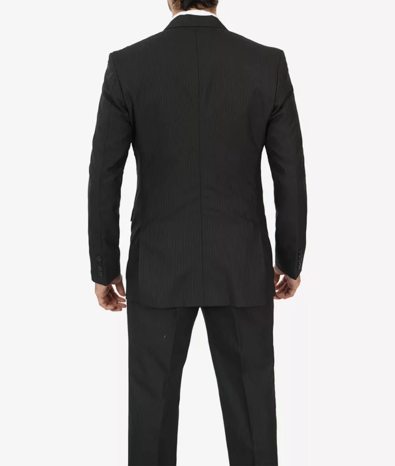 Mens Shelby 3 Piece Black Gangster Pinstripe Suit