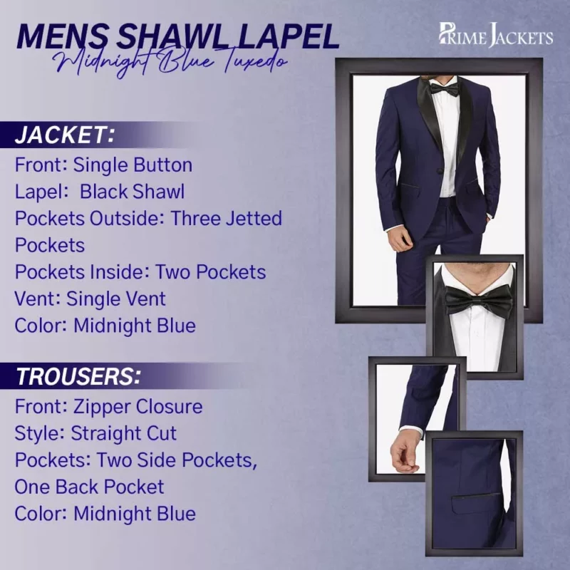 Shawl Lapel Midnight Blue Tuxedo