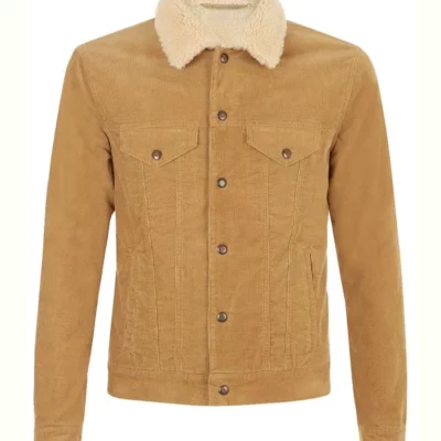 David Beckham Shearling Lined Cord Jacket