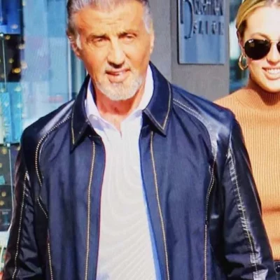Sylvester Stallone Samaritan Blue Leather Jacket