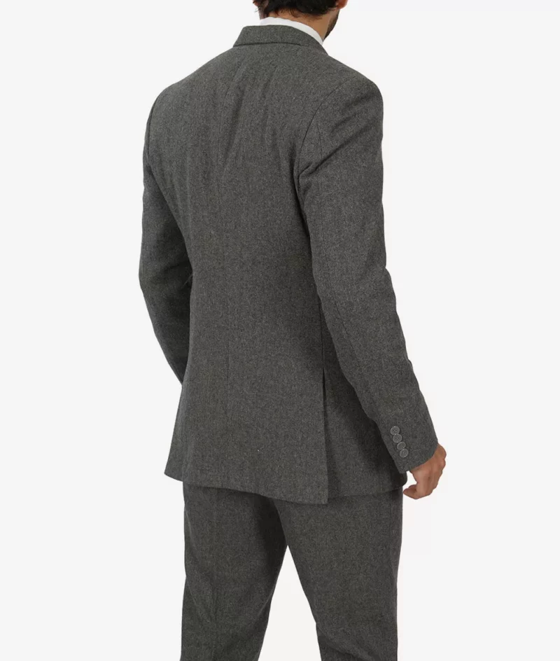 Two Button Gangster Grey 3 Piece Suit