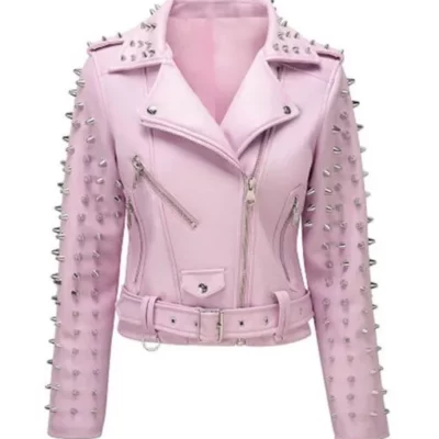 Women's Hot Pink Motorcycle Leather Jacket