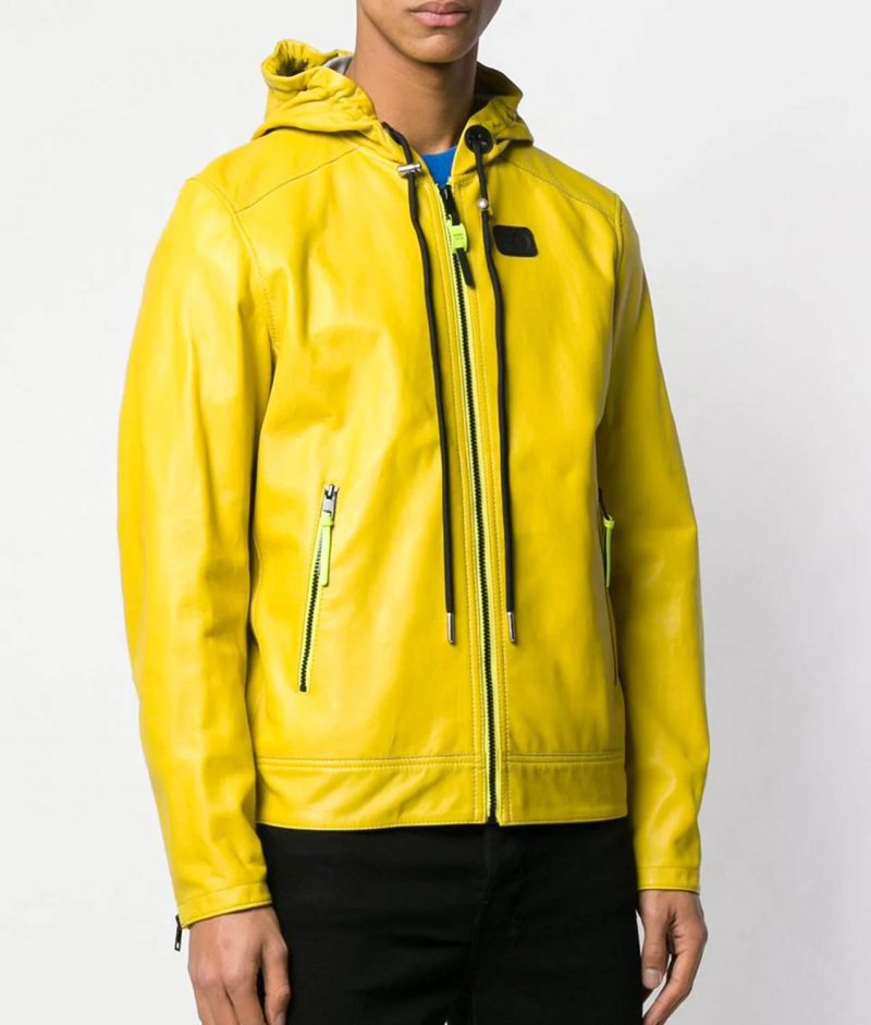 Yellow Hooded Jacket for Men